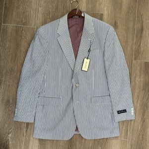 Alan Flusser Men’s seersucker Sport Jacket size 42 Regular NWT